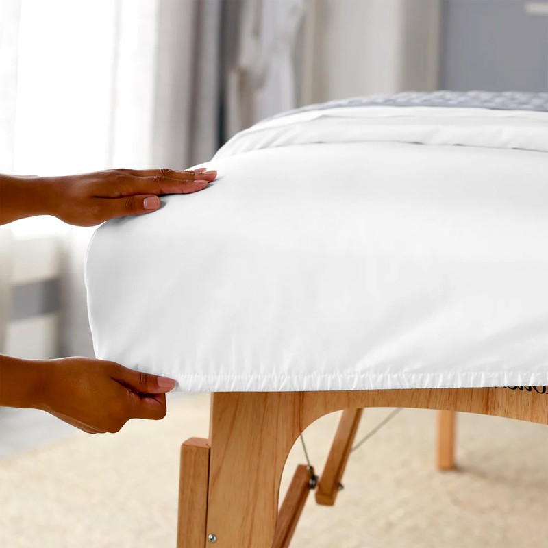 100% Cotton Full Size Fitted Sheet Arctic White, Breathable &