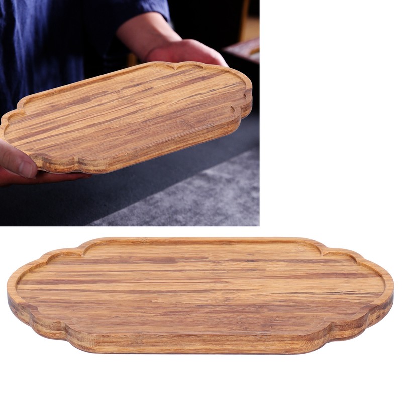 Simple Tea Tray Bamboo Tea Serving Tray Dish Saucer Home