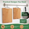 Bamboo Cutting Board, Wooden Cutting Boards for Kitchen with Double