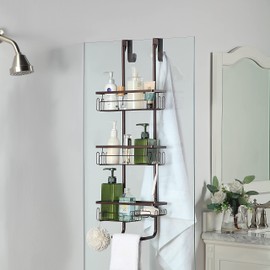 SunnyPoint Classic Metal Bathroom Shower Caddy, Over Door Hanging Storage Organizer Basket