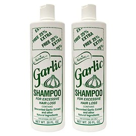 Champú de ajo para crecimiento del cabello | Champú para pérdida de cabello para hombres y mujeres | Paquete de 2 champús de 20 onzas para adelgazar e