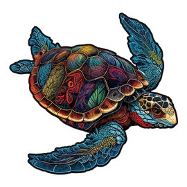 Nestologi Wooden Puzzle for Adult, Sea Turtle Wooden Jigsaw Adult Puzzle, Unique Animal Puzzle, Creative Gift for Family Friend Birthday Turtle Puzzle 150 Pieces Large 5 Hours to Complete
