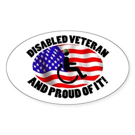 CafePress Proud Disabled Veteran Oval Car Bumper Sticker(10-Pack)