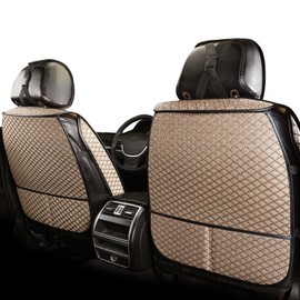 XZPILINA Breathable Car Seat Covers,Luxury Front Seat Covers， Driver Seat Protector,Automotive Seat Covers,Suitable for All Seasons, Universal Fit for Sedan, SUV, Truck (Front Pair, Beige)