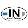 US Decal, Inc. Mount Auburn, Indiana Oval Sticker with State