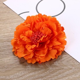 Boho Peony Flower Brooch Fashion Women's Hair Clip, Bohemia Peony Flower Hair Clip, Flamenco Dancer Flower Brooch, Party Women's Flower Hair Clip, Hair Accessories, Wedding Set (Orange-red)
