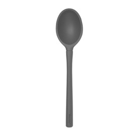 Tovolo Flex Core Small Deep Spoon Silicone for Cooking Mixing Baking, Dishwasher Safe BPA Free All Silicone Kitchen Mini Spoon Heat Resistant Nonstick Safe Serving Spoon, Charcoal Gray