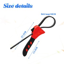 JNNJ 2 Pcs Rubber Strap Wrenches, Oil Filter Band Wrench, Universal Adjustable Strap Wrench, for Car Repair, Ship Repair, Repair Plumbing, Oil Filters, Glass Opener(Red)