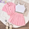 HIHA 7T Girls 3 Piece Skirt Outfit 7/8 Years Little