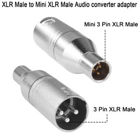 QIANRENON 3 Pin XLR to 3 Pin Mini XLR Headphones Microphone Converter Adapter XLR Male to Mini XLR Male Audio Balanced Connector XLR to Mini XLR Switch Plug for Camera Camcorder