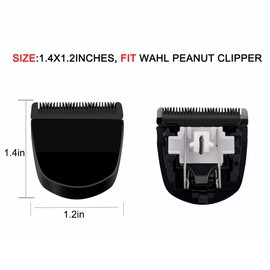 2 Pack Professional Peanut Clipper/Trimmer Snap On Replacement Blades #2068-300 - Compatible with Wahl Peanut Hair Clipper/Trimmer, Black