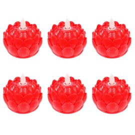 OSALADI 6pcs Lotus Candle Light Led Buddha Lamp Lotus Shape Ornament Light Ornament Buddha Hall Lamp Desktop Light Lotus Shaped Lamp Room Decor Led Lotus Lamp Lotus Design Lamp