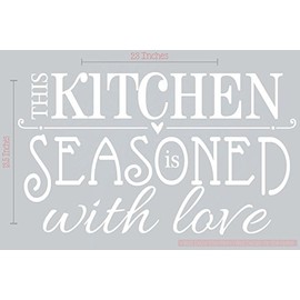 Wall Décor Plus More WDPM1197 This Kitchen is Seasoned with Love Wall Vinyl Sticker Decal, White