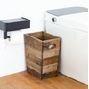 Small Wood Trash Can, Farmhouse Rectangular Garbage Can Waste Basket,