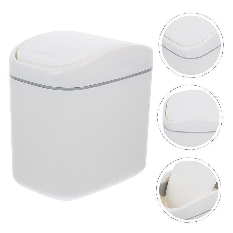 Ciieeo Light Luxury Desktop Trash Can with Lid Stylish Household