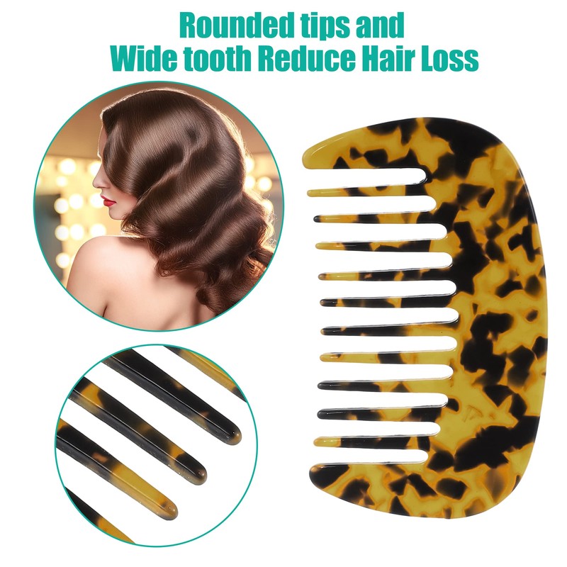 VOCOSTE Hair Comb Wide Teeth Anti-Static Pocket Comb for Thick