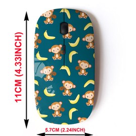 2.4G Wireless Mouse with Cute Pattern Design for All Laptops and Desktops with Nano Receiver - Monkey Yellow Banana