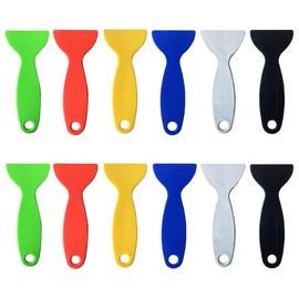 12pcs Thickened Scraper Tool Multiple Purposes Plastic Scraper Putty Knife removal shovel Tool Set (Multicolor)