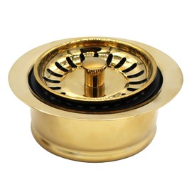 Westbrass D2089SEV-01 3-1/2" Kitchen Sink Waste Disposal Drain Flange and Basket Strainer, Polished Brass