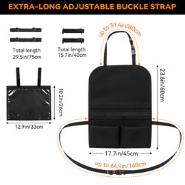 Yzpacc Universal Tactical Patch Display Board Hook & Loop Panel and Tactical MOLLE Seat Organizer for Trucks/SUVs with Holder Straps and Clear-View Pocket