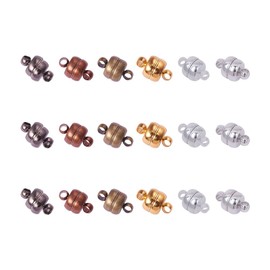 Pandahall 100 Sets 11x7mm Mixed Color Oval Brass Magnetic Clasps