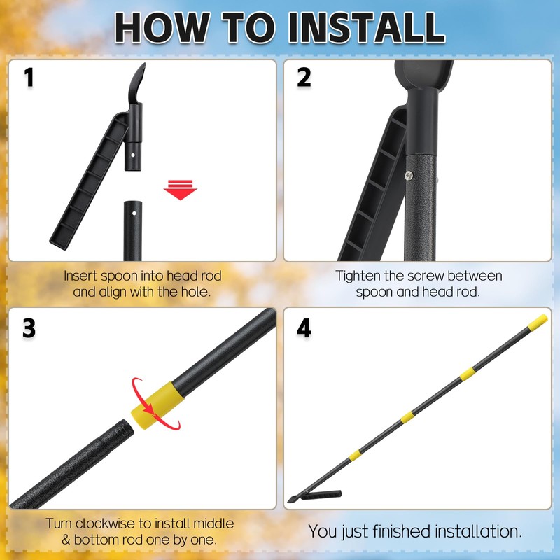 Gutter Cleaning Tools 7.7 FT, Rain Gutter Guards Cleaning Tool