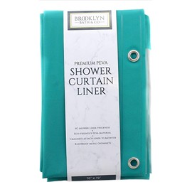 Home Expressions Premium 6 Guage PEVA Shower Curtain Liner - PVC Free Magnetized Bottom Odorless with Rustproof Grommets 70"x72" (Peacock)