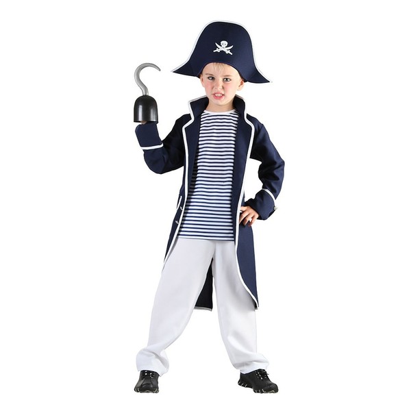Bristol Novelty CC893 Pirate Captain Costume, White, Small, Approx Age 3 -5 Years, Pirate Captain (S)