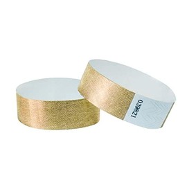 L LIKED 100 Pcs Numbered Wristbands for Events, Waterproof Paper Neon Wristbands Party Bands Entrance Wristbands for Events Music Festival Concert Contest (Gold)