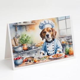 Caroline's Treasures Beagle The Chef Greeting Cards Pack of 8 Blank Cards with Envelopes Whimsical A7 Size 5x7 Blank Note Cards
