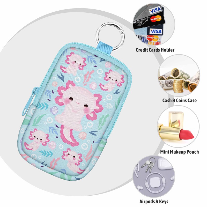 Mcapirivo Hand Sanitizer Spray Case, Axolotls Hand Sanitizer Holder Zippered