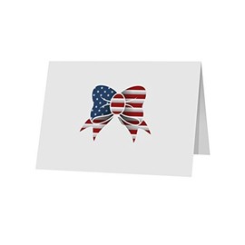 TOOLOUD Patriotic Bow 10 Pack of 5x7 Top Fold Blank Greeting Cards