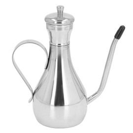 Stainless Steel Oil Bottle, Drip-Free Pouring Oil Pot Sauce Vinegar Dispenser Olive Oil Storage Can for Kitchen Cooking Salad Grilling(350ml)