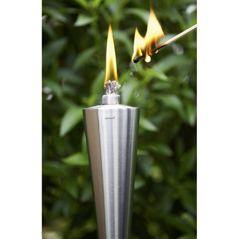 blomus 65007 Torch with Beechwood Stake, Cone Style