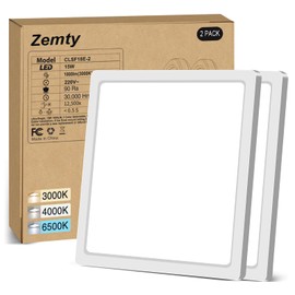 zemty LED Ceiling Light, 1800 lm Ceiling Light, Flat, Warm, Neutral, Cold White, 3000 K/4000 K/6500 K, LED Panel Ceiling Light for Bathroom, Living Room, Hallway, Kitchen, Bedroom, Bathroom - Ultra