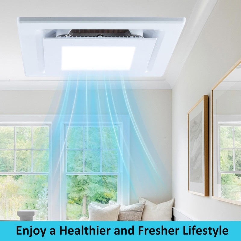 Hose Vary Bathroom Exhaust Fan with Light, 95CFM Bathroom Exhaust