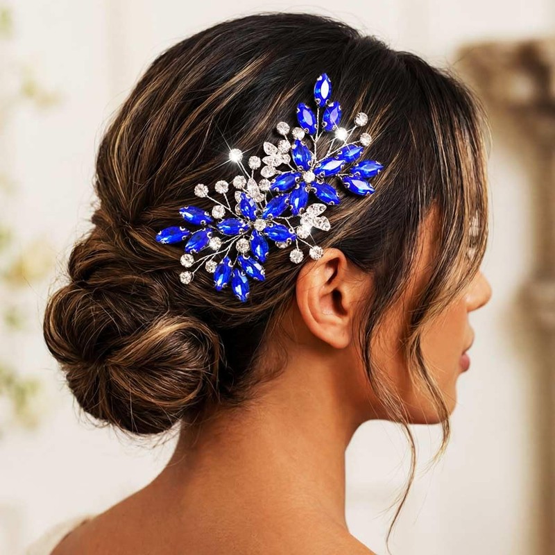 Rhinestone Wedding Hair Comb Silver Bridal Hair Accessories Crystal Hair