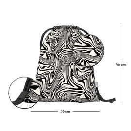 Baagl Drawstring Gym Bag, Mixture String Sackpack For School, Gym, Travel, Swimming, Sports Backpack For Kids