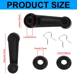 lasuroa 2pcs Manual Window Handle Car, Driver & Passenger Side Replacement Crank Handles for 1992-1998 Geo Tracker Suzuki (Black)