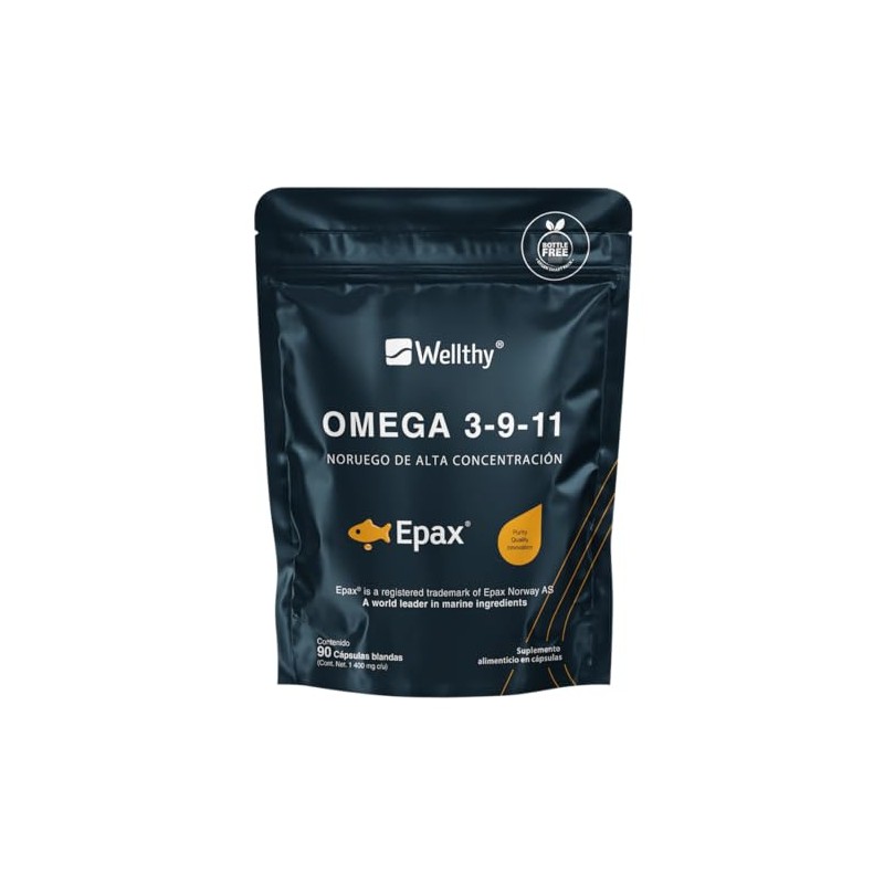 Wellthy Omega 3, 9, 11 Epax® 90 Cápsulas. El aceite