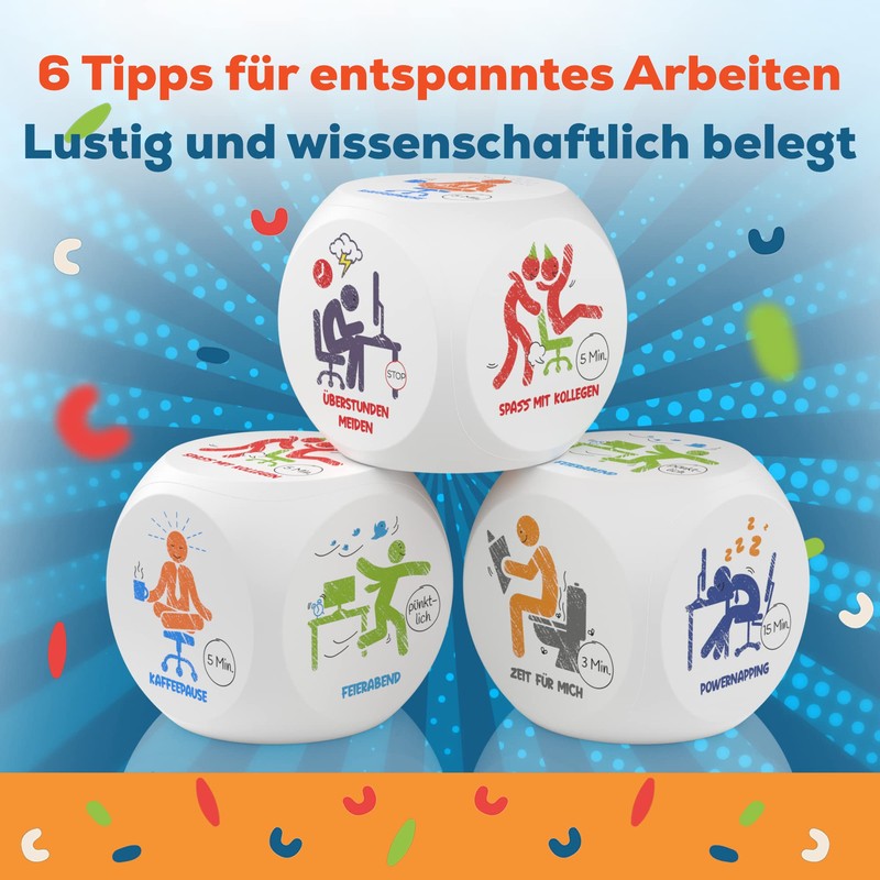 GLÜCKSGUT® Anti-Stress Cube, Pictograms, Pack of 2, Funny Stress Cube,
