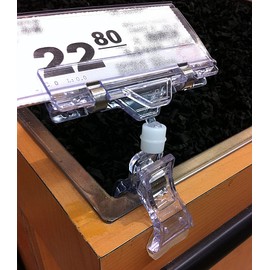 [TradeWind] Pop Clip, Memo Stand, POP Stand, Price Tag, Stand, Wire Card Holder, Store, Office (10 Clear)