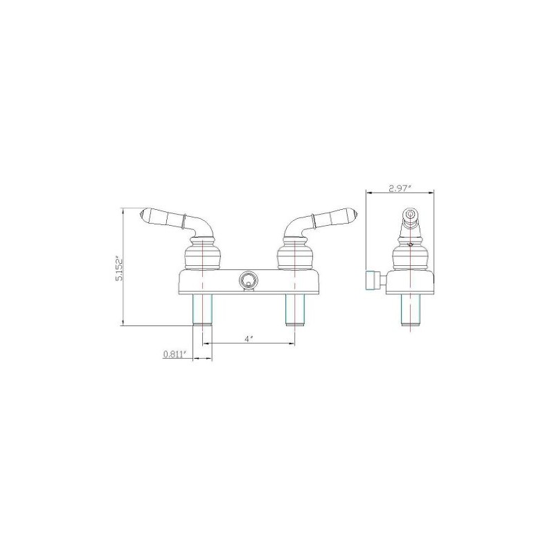 Wholesale Plumbing RV/Mobile Home Shower Faucet with Top Threaded Diverter