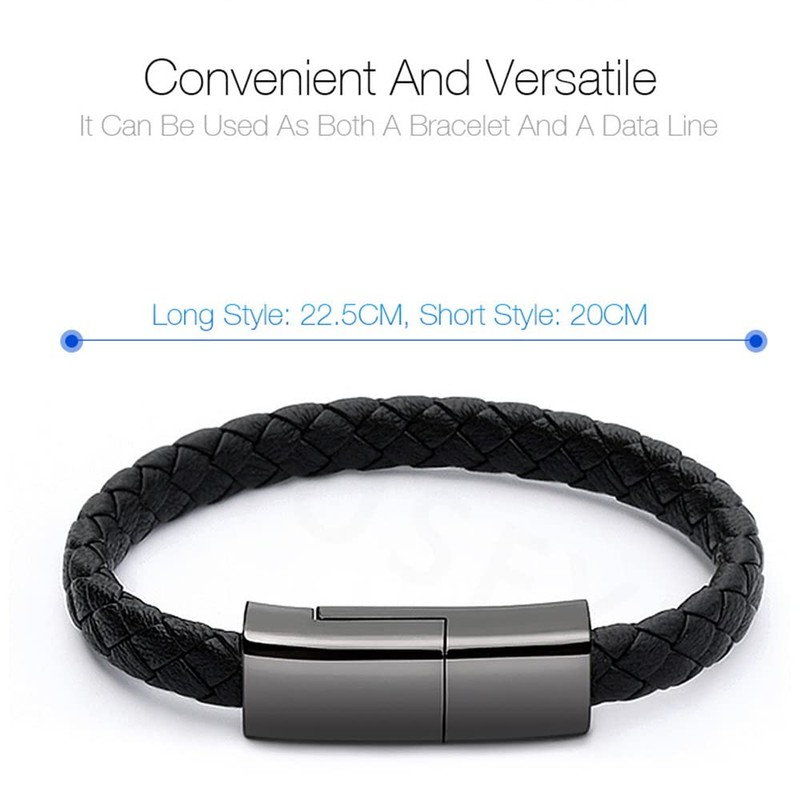 GeeBracelet Black Lightning Charging Cable