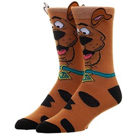 Scooby Doo Novelty Cartoon Character 360 Crew Socks with Ears