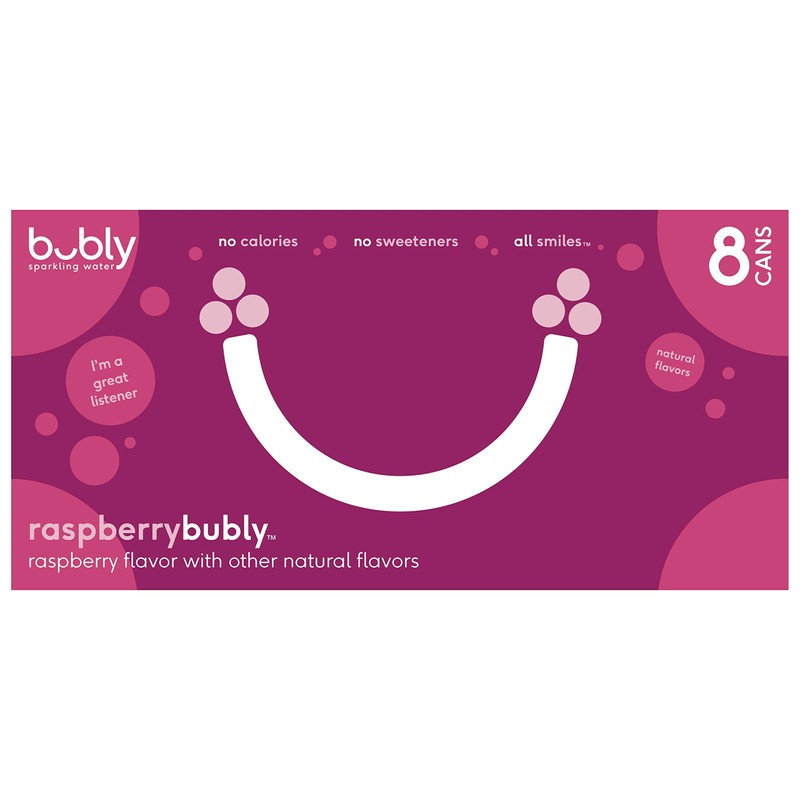 Bubly Sparkling Water, Raspberry, 12 Fl Oz (pack of 8)