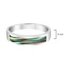 AeraVida Rectangular Signet Abalone Shell Inlay .925 Sterling Silver Ring