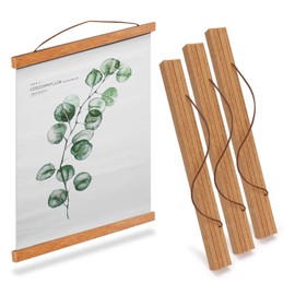 ZOLGINAH Pack of 3 Poster Rails Picture Frame A3 Wood 30 x 40 cm Magnetic Picture Rail Poster Hanger Poster Rail 31 cm Poster Roll for Hanging Posters, Photos