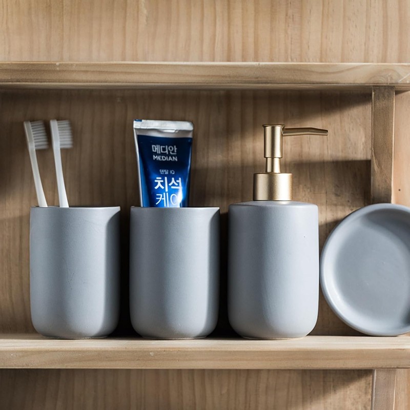 Accesorios de baño gris – Set de 4 piezas PATOFIN