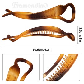 Framendino, 6 Pack Banana Hair Clips Large 4 Inch Claw Barrettes Non-Slip Headpieces for Women